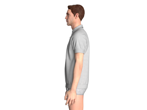 Men Short Sleeve Polo Modelo 3D