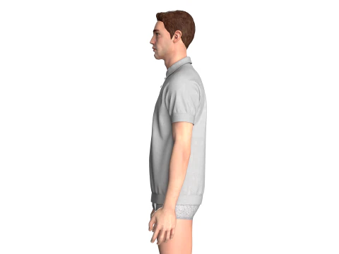 Men Short Sleeve Polo 3D Model