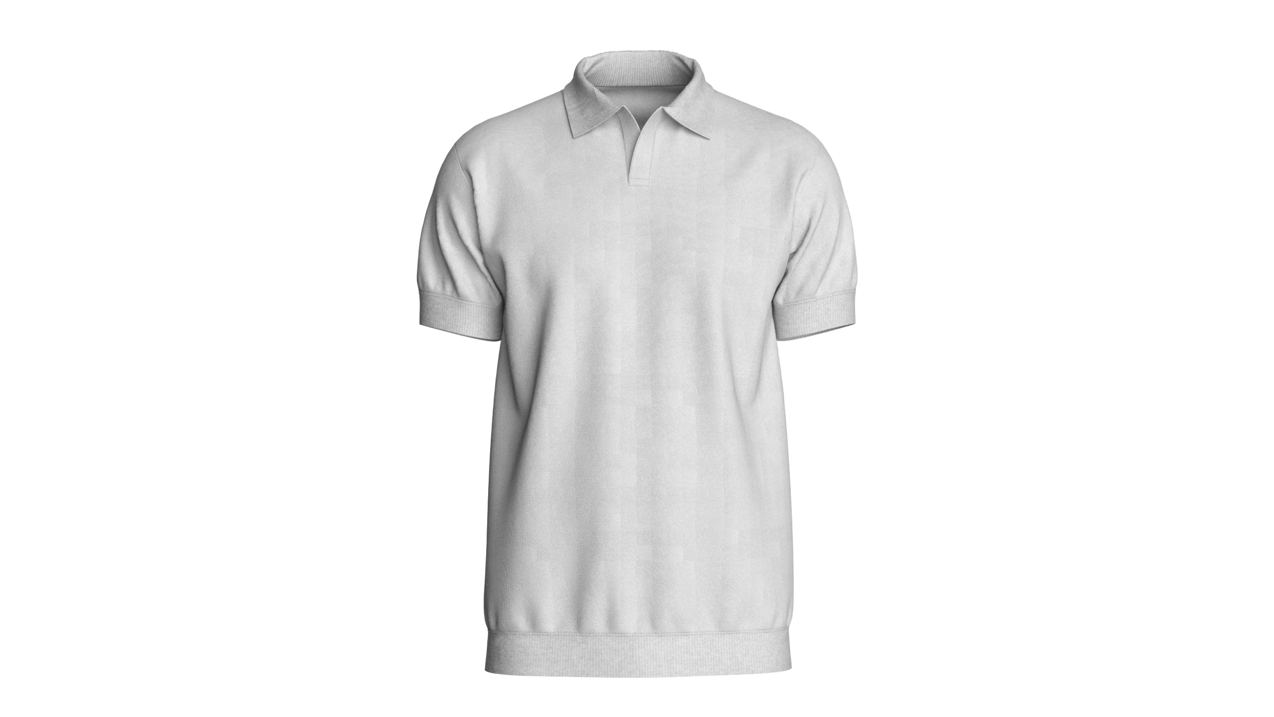 Men Short Sleeve Polo Without Button 3D Model .c4d .max .obj .3ds .fbx .stl .blend 