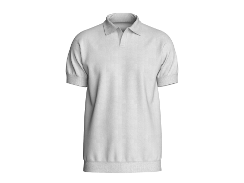 Men Short Sleeve Polo Without Button 3D Model
