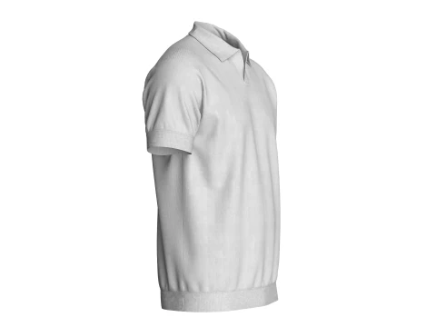 Men Short Sleeve Polo Without Button 3D Model