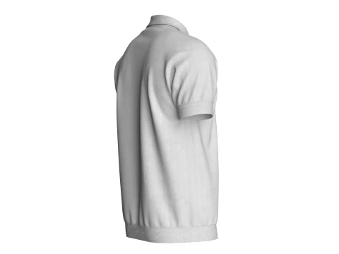 Men Short Sleeve Polo Without Button 3D Model