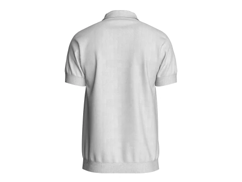 Men Short Sleeve Polo Without Button 3D Model