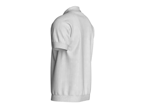 Men Short Sleeve Polo Without Button 3D Model