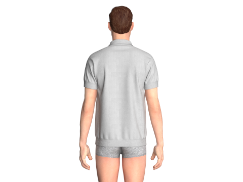 Men Short Sleeve Polo Without Button 3D 模型