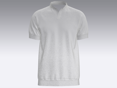 Men Short Sleeve Polo Without Button 3D 模型