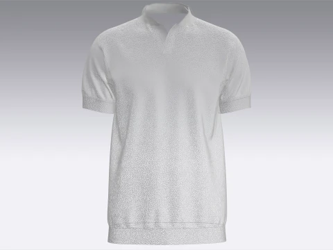 Men Short Sleeve Polo Without Button 3D Model