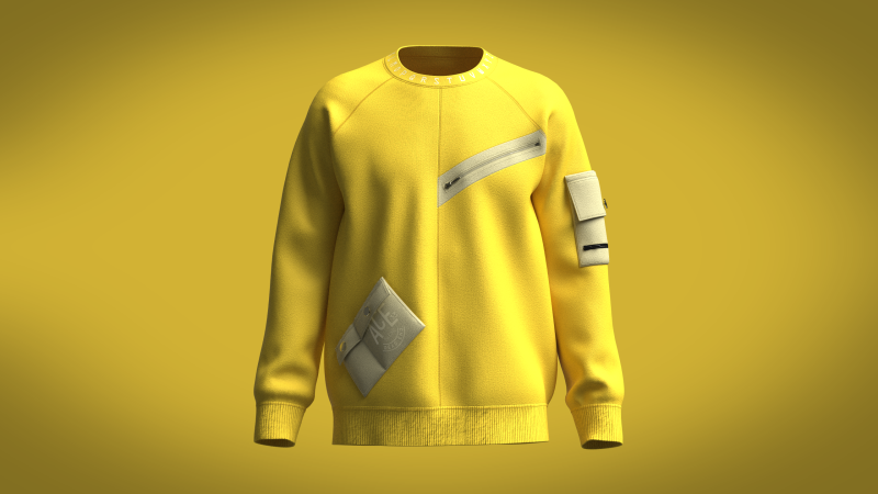 Men Raglan Sweatshirts - Zip With Pocket 3D-Modell .c4d .max .obj .3ds .fbx .stl .blend 