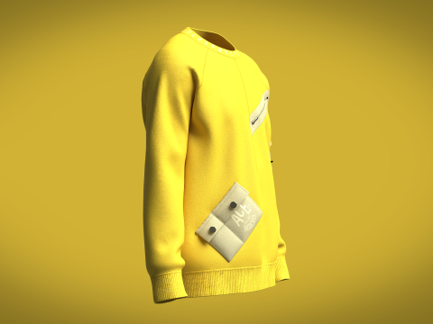 Men Raglan Sweatshirts - Zip With Pocket 3D-Modell