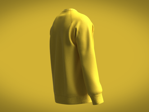 Men Raglan Sweatshirts - Zip With Pocket 3D-Modell
