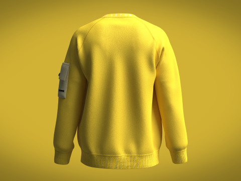 Men Raglan Sweatshirts - Zip With Pocket 3D-Modell