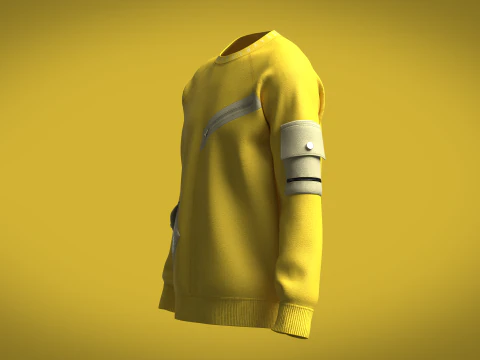 Men Raglan Sweatshirts - Zip With Pocket 3D Model