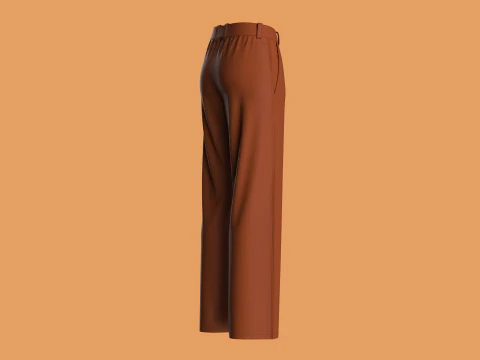 Straight - Ladies Pant 3D Model