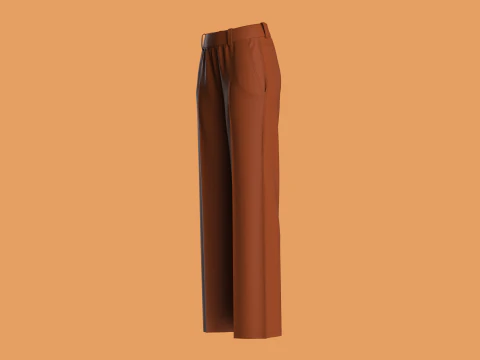 Straight - Ladies Pant 3D Model