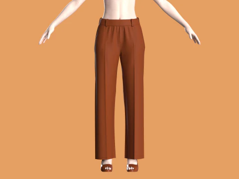 Straight - Ladies Pant 3D Model