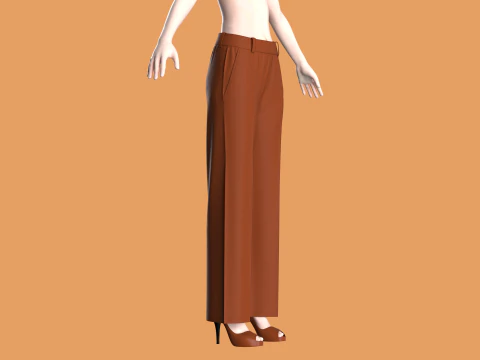 Straight - Ladies Pant 3D Model