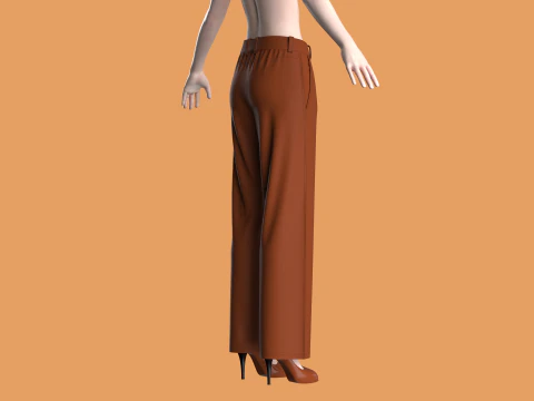 Straight - Ladies Pant 3D Model
