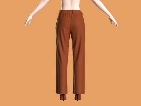 Straight - Ladies Pant 3D Model