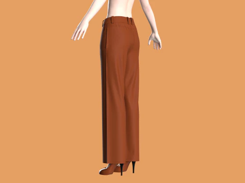 Straight - Ladies Pant 3D Model