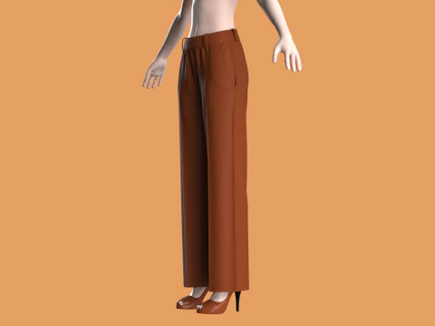 Straight - Ladies Pant 3D Model