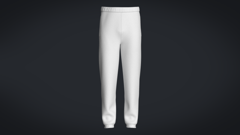 Men Sweatpant - White 3D 模型 .c4d .max .obj .3ds .fbx .stl .blend 