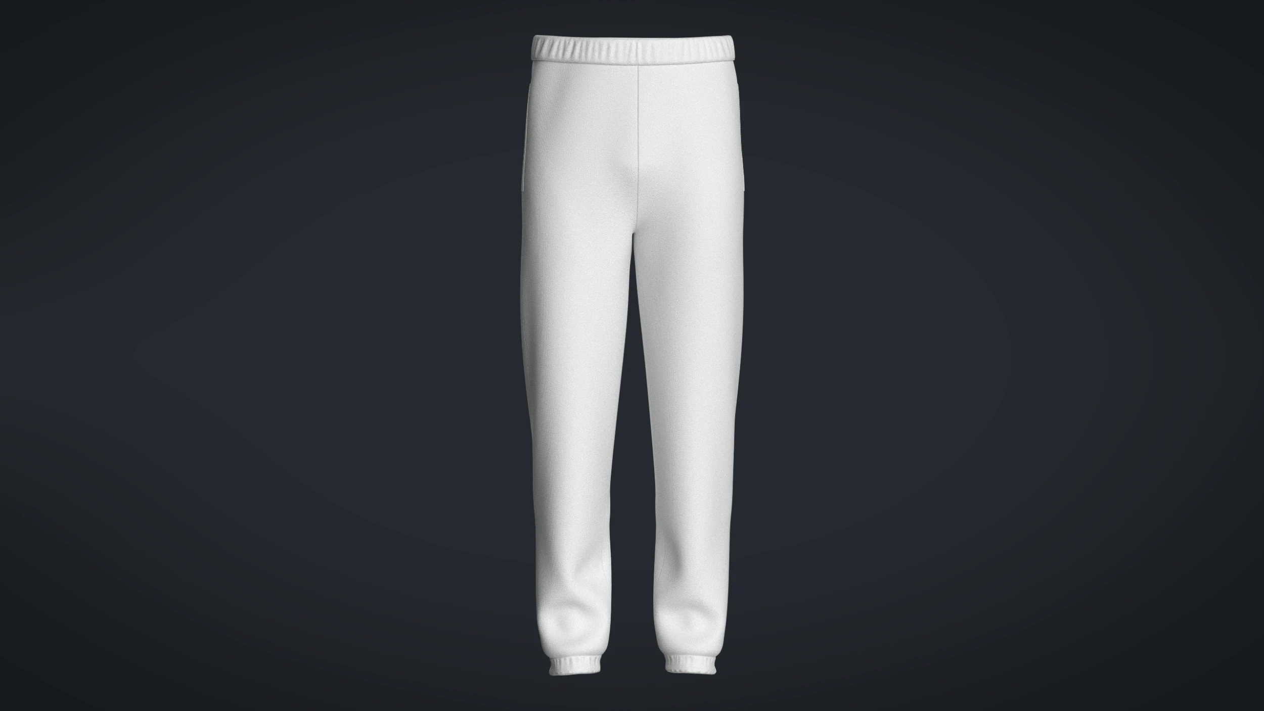Men Sweatpant - White 3D Model .c4d .max .obj .3ds .fbx .stl .blend
