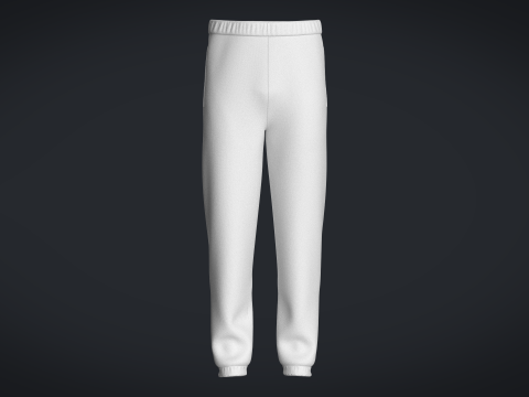 Men Sweatpant - White Modelo 3D