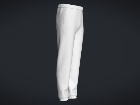 Men Sweatpant - White 3D 模型