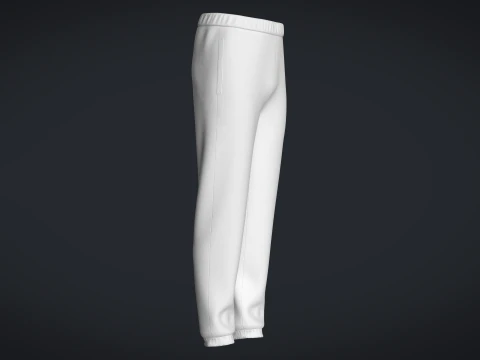 Men Sweatpant - White 3D Model