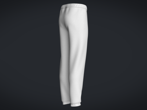 Men Sweatpant - White 3D 模型
