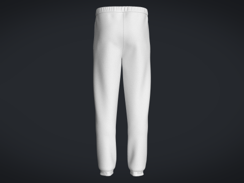 Men Sweatpant - White 3D 模型