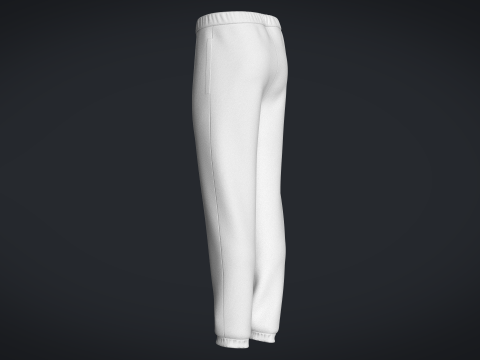 Men Sweatpant - White 3D 模型