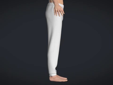 Men Sweatpant - White 3D Model