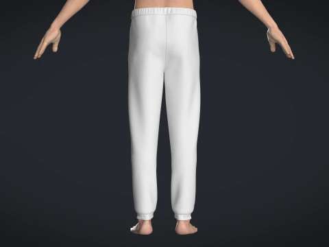 Men Sweatpant - White 3D Model