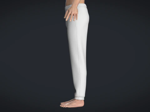 Men Sweatpant - White 3D Model