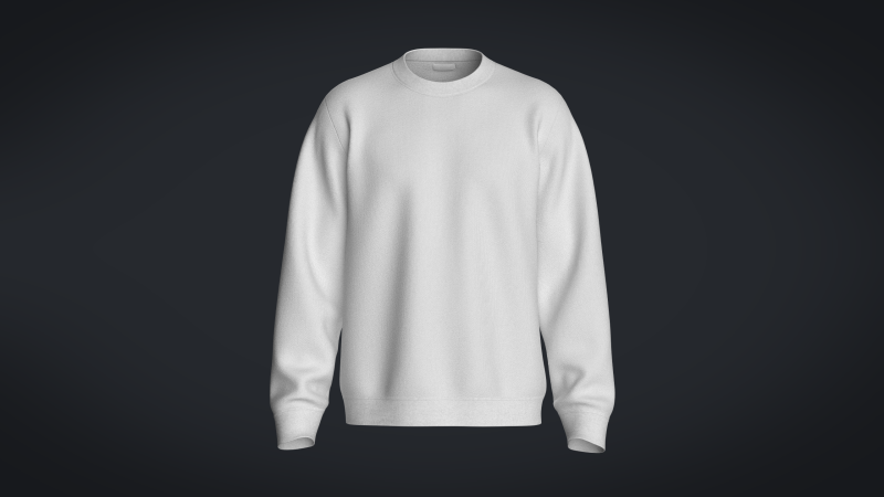 Men Sweatshirt - White 3D Model .c4d .max .obj .3ds .fbx .stl .blend 