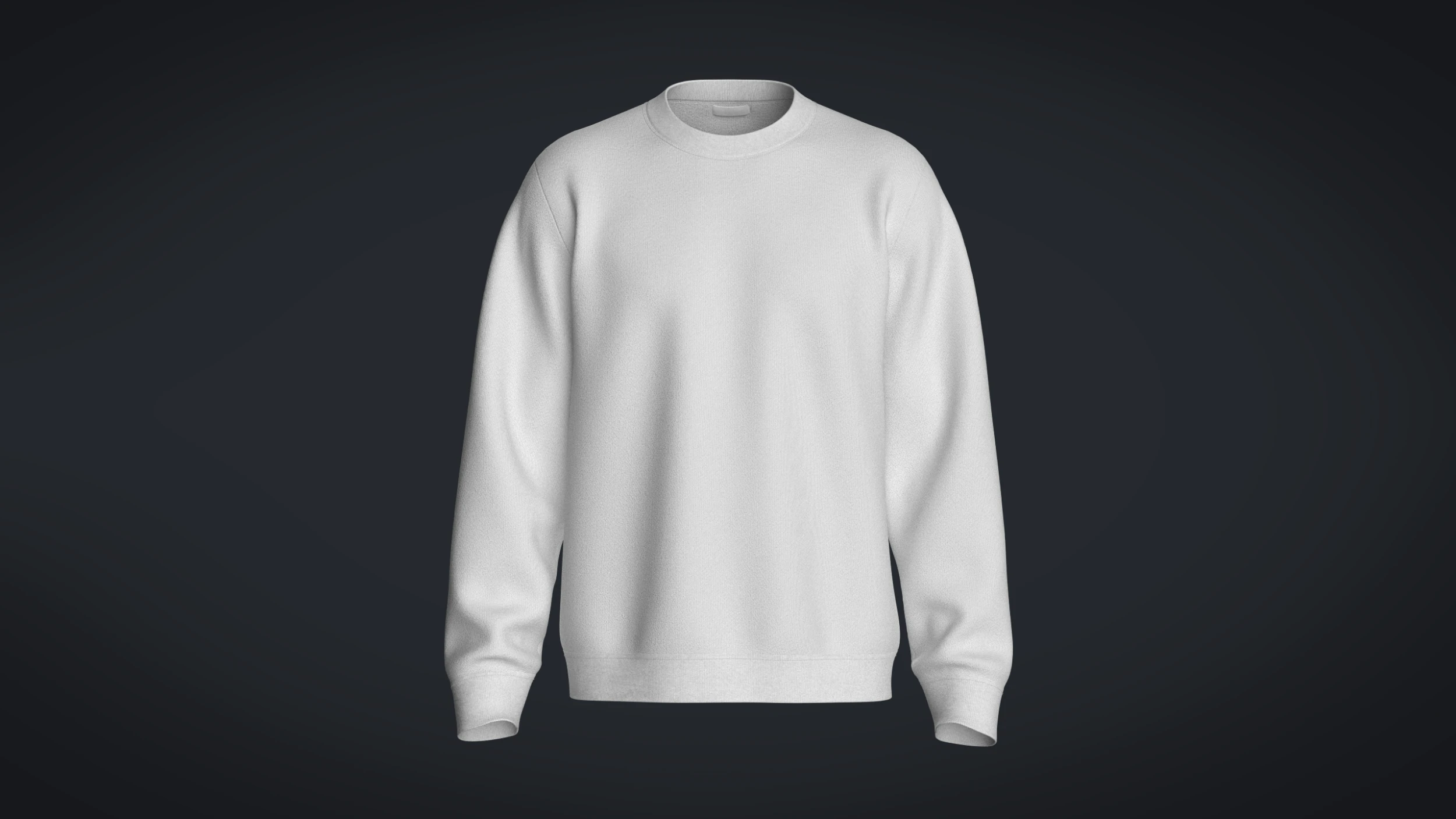 Men Sweatshirt - White 3D Model .c4d .max .obj .3ds .fbx .stl .blend 