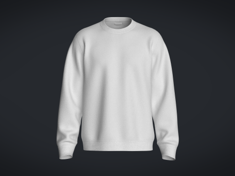 Men Sweatshirt - White 3D Model