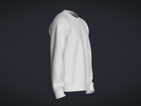 Men Sweatshirt - White 3D Model