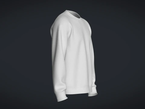 Men Sweatshirt - White 3D Model