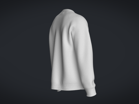 Men Sweatshirt - White 3D Model
