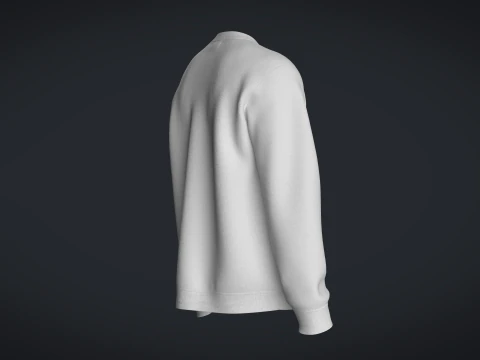 Men Sweatshirt - White 3D Model