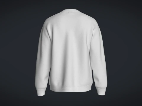 Men Sweatshirt - White 3D Model