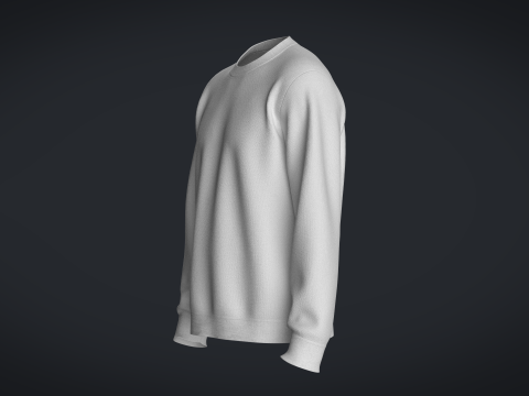 Men Sweatshirt - White 3D Model