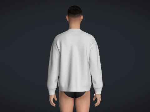 Men Sweatshirt - White 3D Model