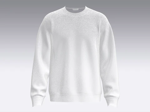 Men Sweatshirt - White 3D Model