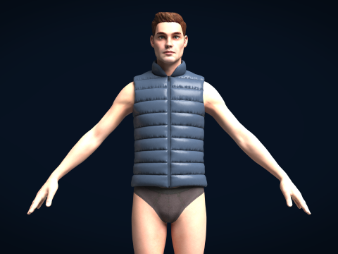 Men Vest Jackets 3D 模型
