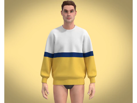 Men Yellow Sweatshirts 3D Model