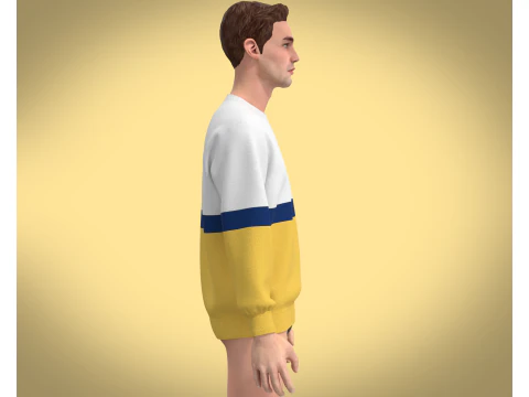 Men Yellow Sweatshirts 3D Model