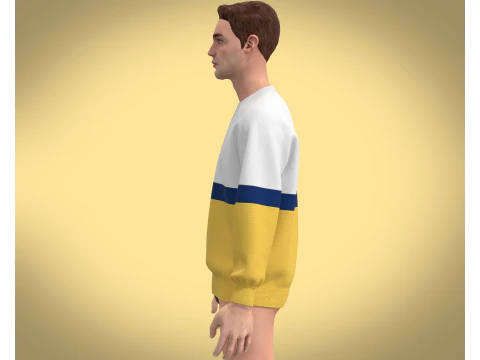 Men Yellow Sweatshirts 3D Model